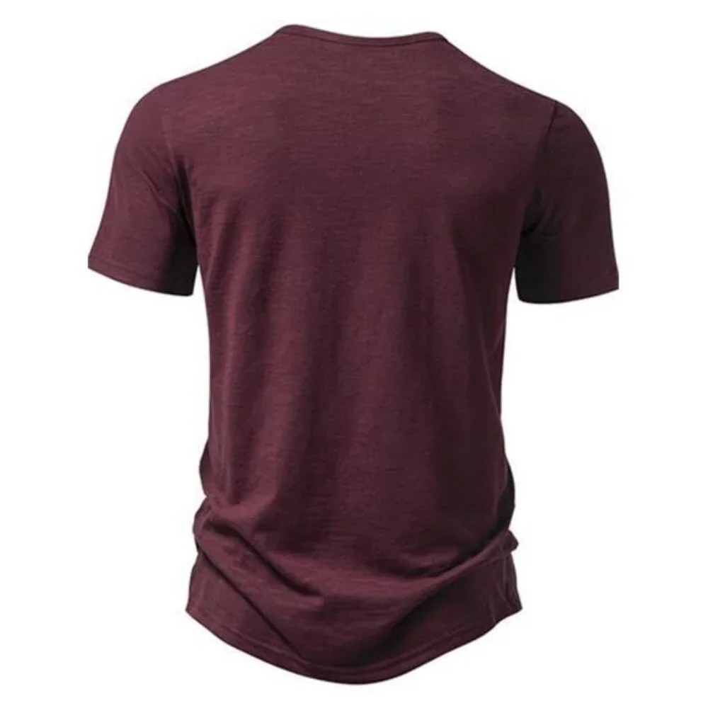 Men's Casual Button Detail T-Shirt